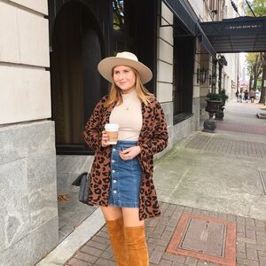 Leopard Print Open Cardigan